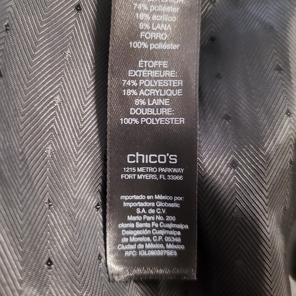 Black Label Chicos Size 00 XS Floral Jacket Lined Bird Multicolor - Picture 11 of 16